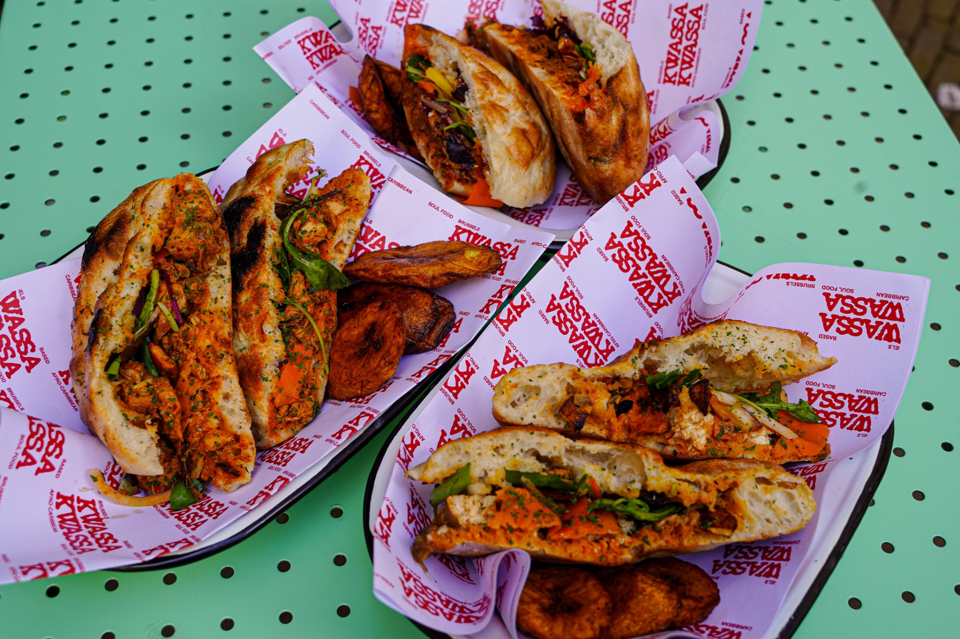 A spread of Afro-Caribbean soul food dishes